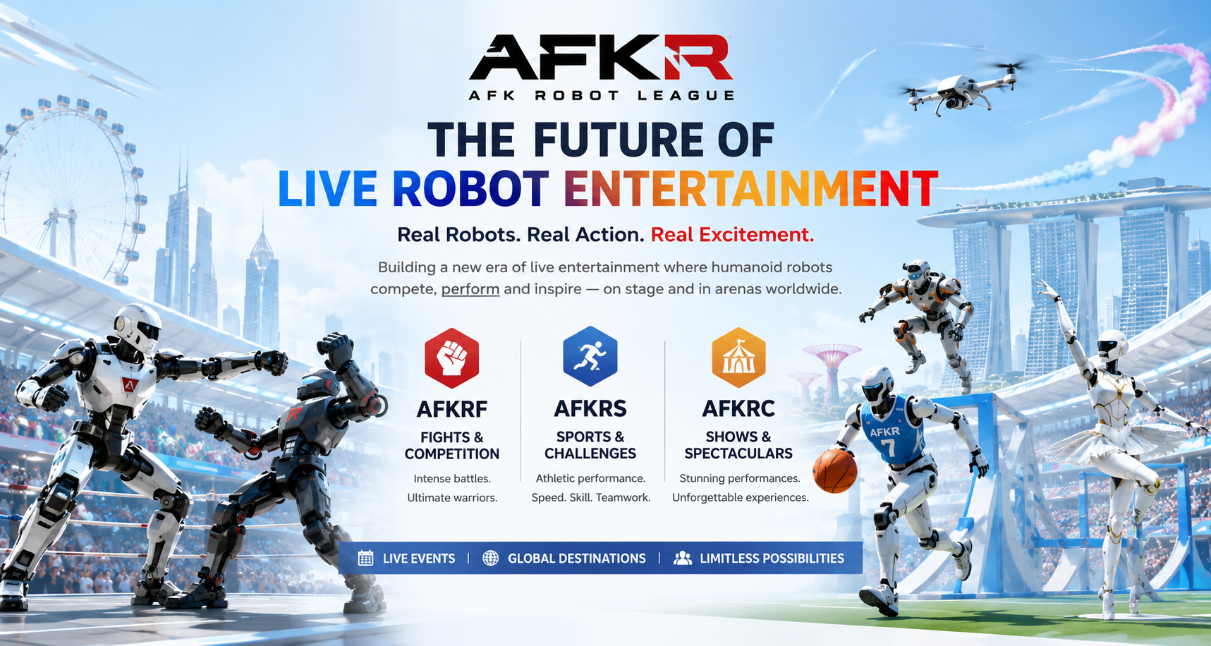 AFK Robot League - live robot entertainment featuring robot competition, sports and performance